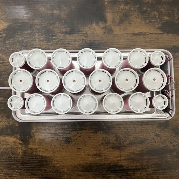 VTG Clairol Pink Hair Curler Hot Rollers 3 Sizes Electric R-20 w/ Clips Tested - Picture 3 of 5